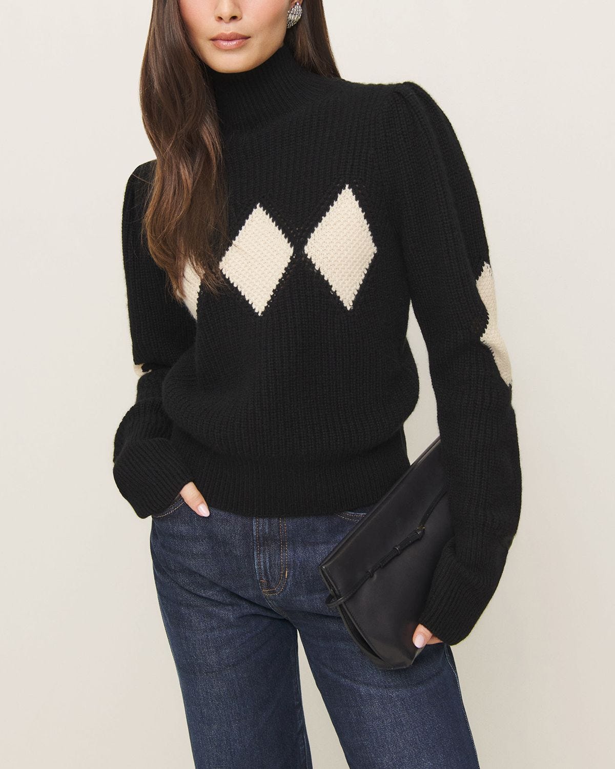 Diamond Cashmere Turtleneck