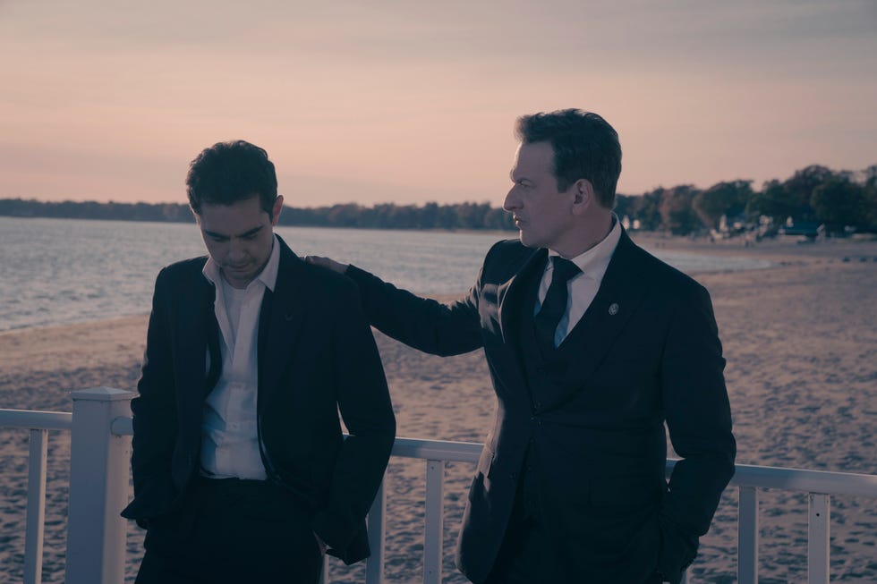 the handmaid's tale, june and serena’s journey takes an unexpected turn. moira makes a bold decision. nick deals with a powerful visitor. (disney/steve wilkie)max minghella, josh charles