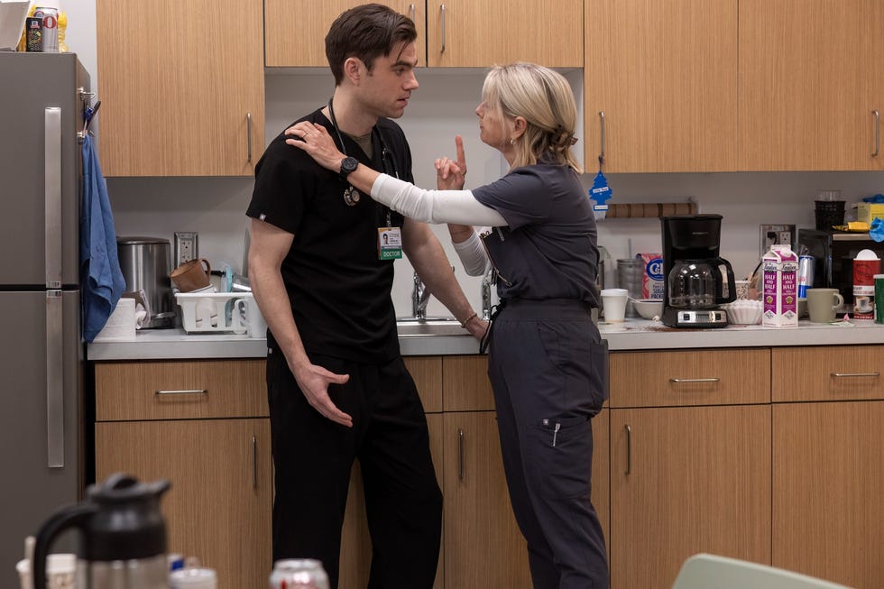 langdon help, he asks her to talk to robby. (warrick page/max)